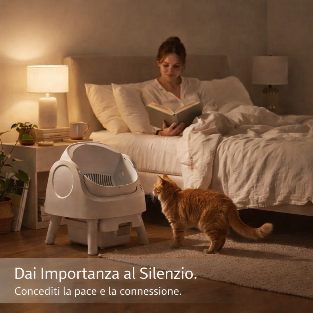 Lettiera automatica — Lettiera connessa autopulente, design silenzioso