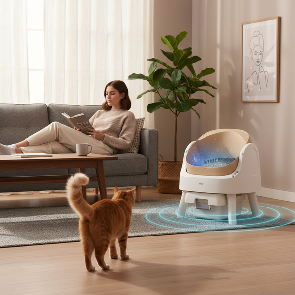 Lettiera automatica — Lettiera connessa autopulente, design silenzioso