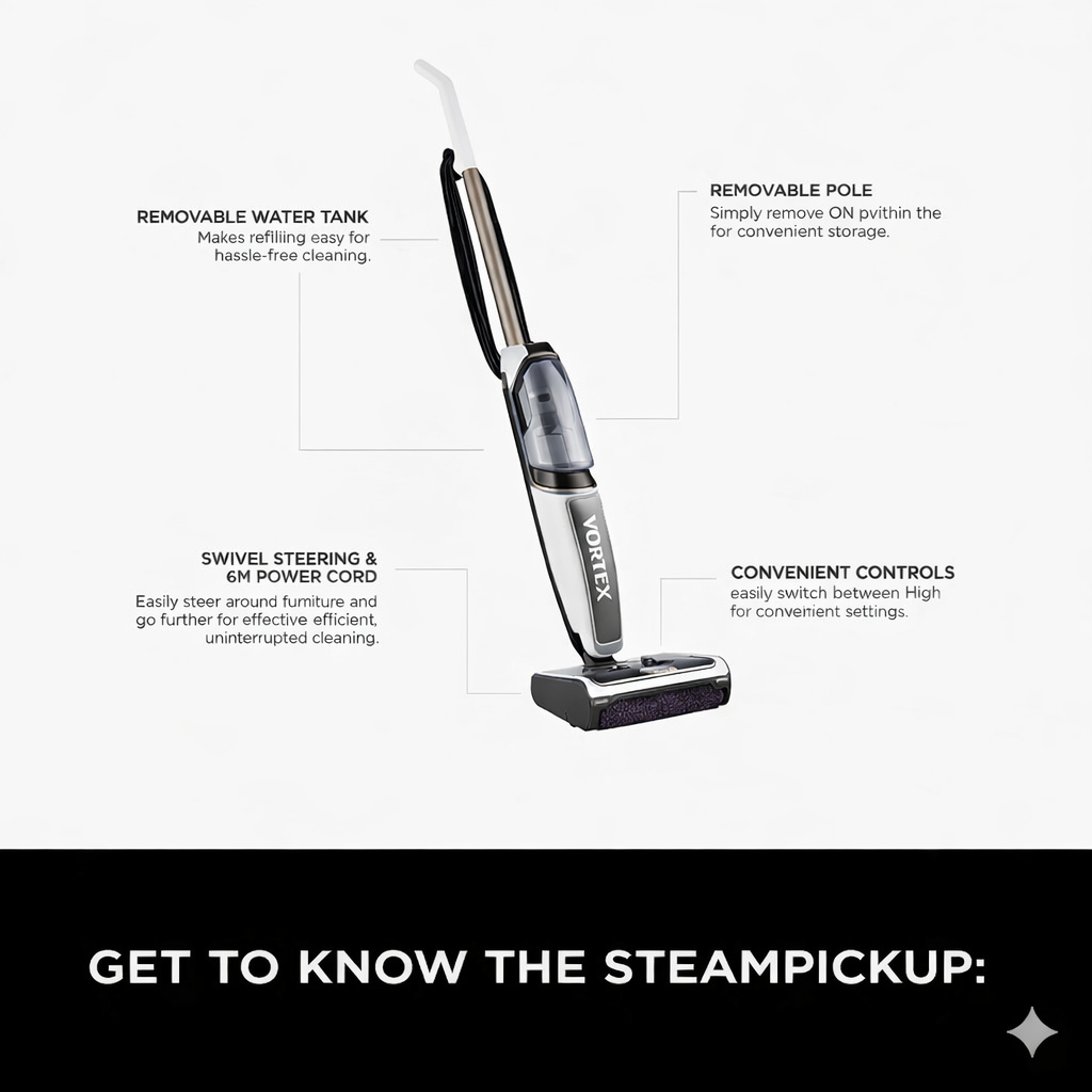 Vortex© Steam Cleaner 3-in-1